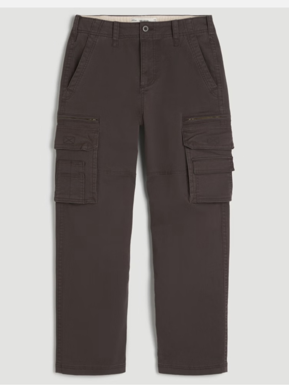 Hollister Men Loose Heavyweight Cargo Pants Brown